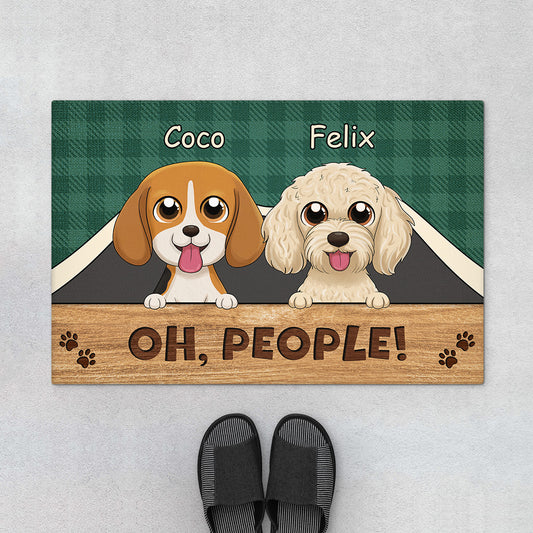 2954DUS1 oh people doormat  personalised gifts for dog owners
