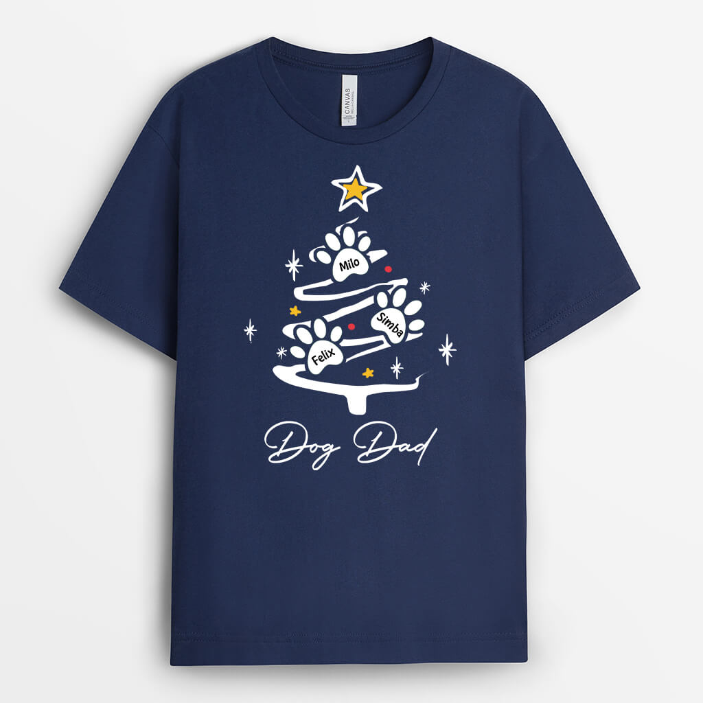 Personalised Christmas Tree Dog Mum T-shirt