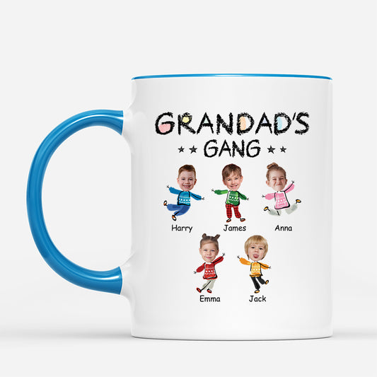 2961MUK2 grandads gang kids faces christmas mug  custom presents for grandads