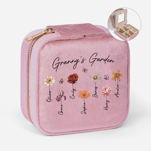 2966AUK1 personalised grannys garden velvet jewellery box for grandmamum 2966aj8q5a