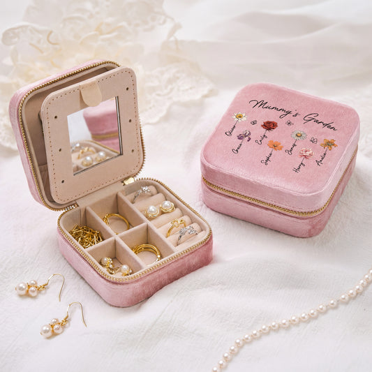 2966AUK2 personalised grannys garden velvet jewellery box for grandmamum 2966aj8q5a