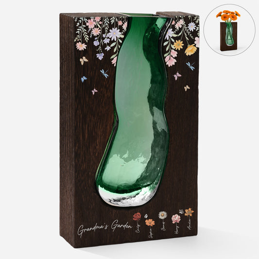 2966AUS1 wood and glass vase_ personalized momgrandmas garden gifts 2966ao8q5a