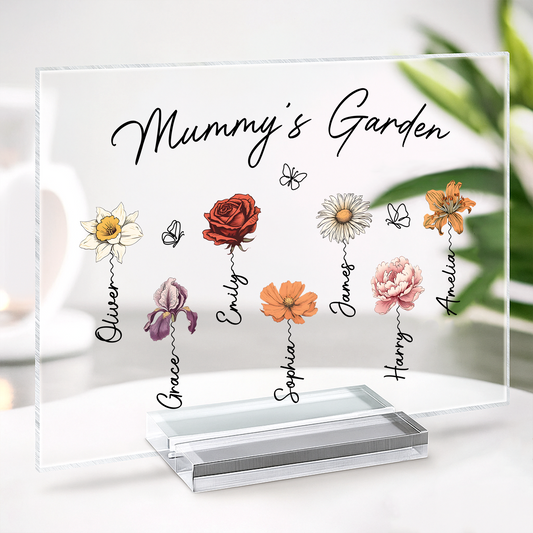 2966RUK2 personalised grannys garden acrylic plaque with stand for mumgrandma 2966r8t5a