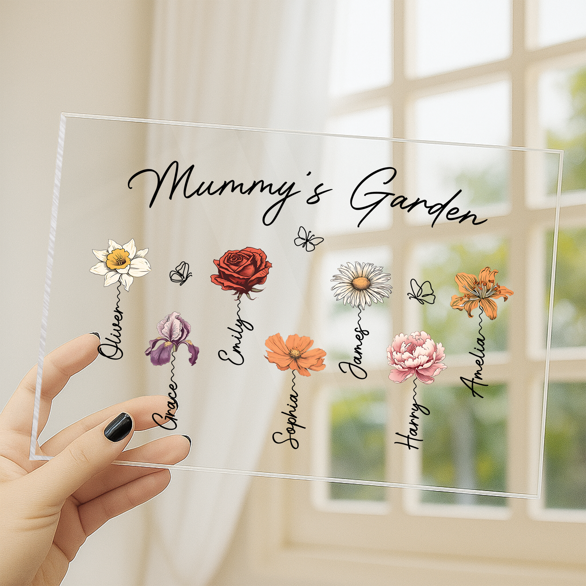 2966RUK3 personalised grannys garden acrylic plaque with stand for mumgrandma 2966r8t5a