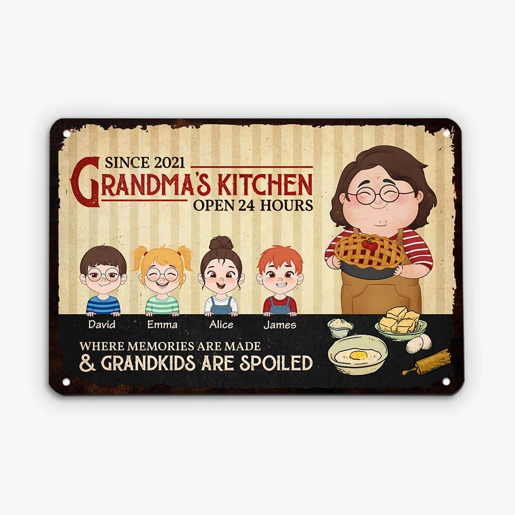 2969EUK1 grandmas kitchen retro metal sign  custom gifts for your grandma