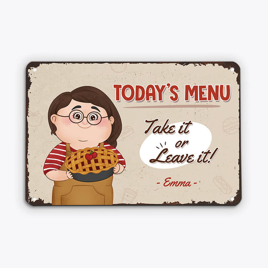 2972EUK2 todays menu metal sign  personalised gifts for grandma