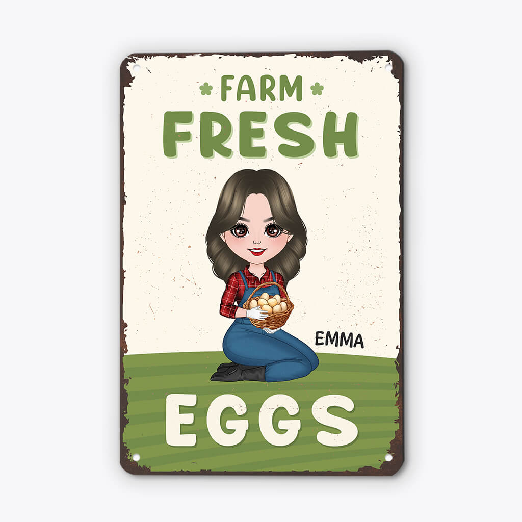 Personalised Farm Fresh Metal Sign For Grandma