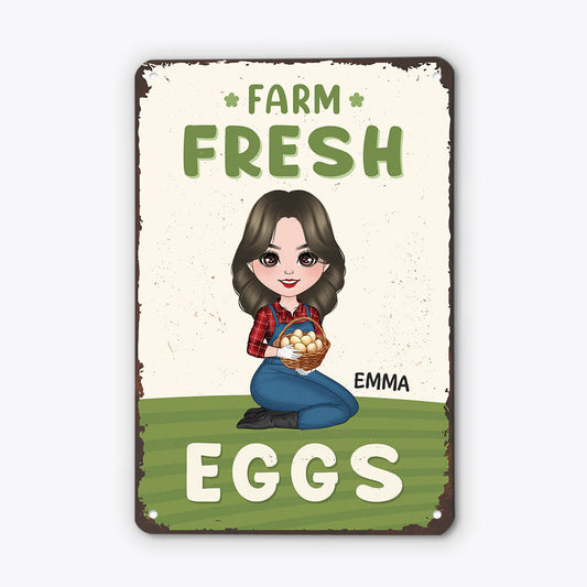 2974EUK2 farm fresh metal sign  personalised presents for grandma