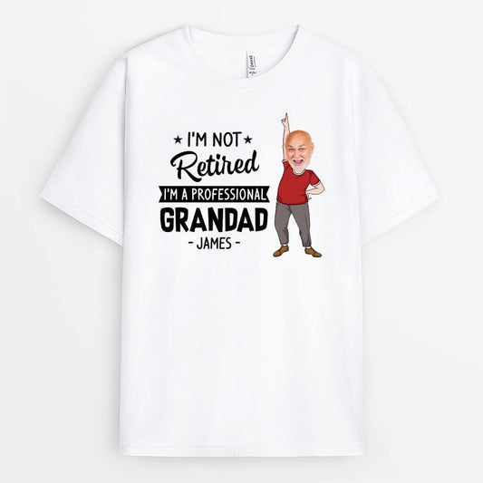 2988AUK1 im not retired  personalised printing t shirt for grandad