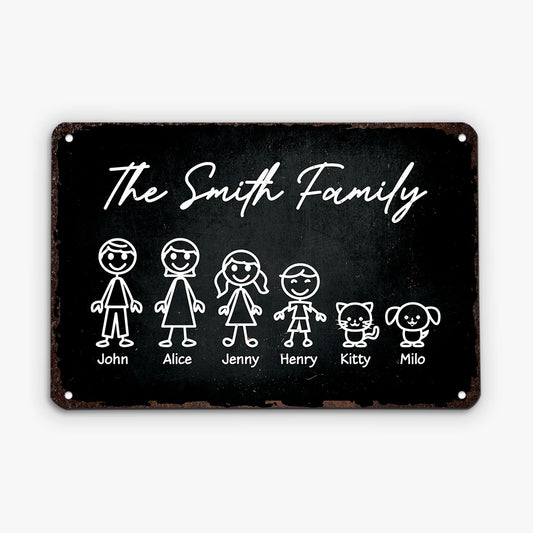 2994EUK1 black white the smith family metal sign  personalised gifts for parents