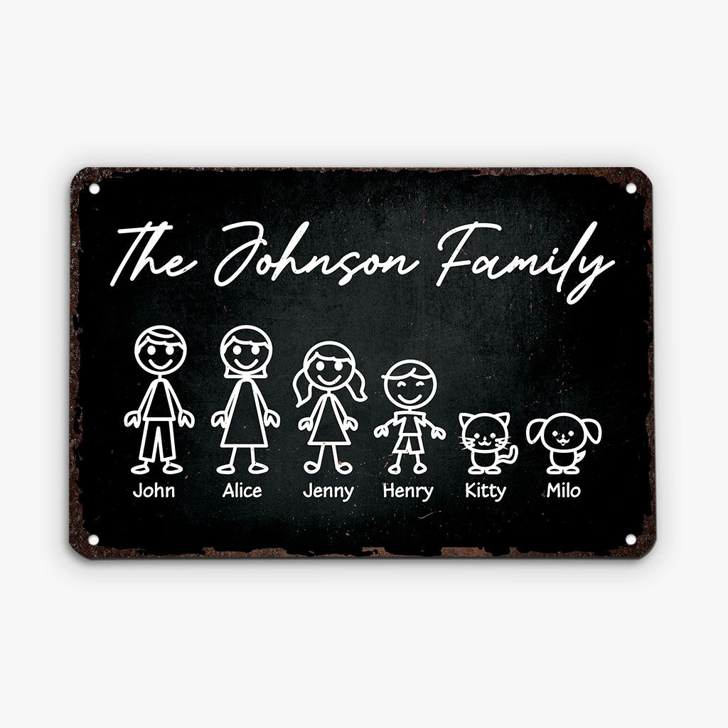 2994EUK2 black white the smith family metal sign  personalised gifts for parents_02e3ca50 e466 4dd4 891a 5ac39d7e5bfd