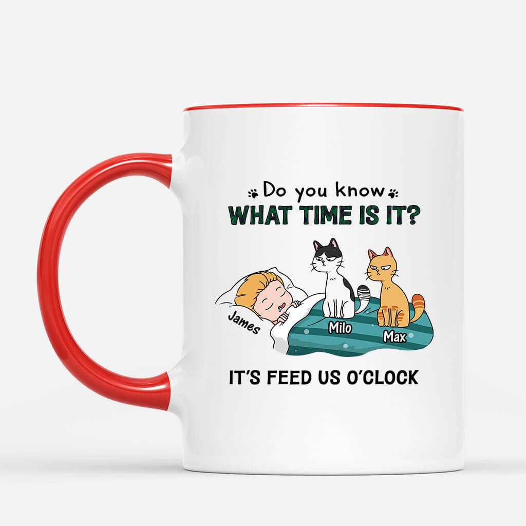 Personalised Do You Know What Time Is It? Mug For Cat Mum