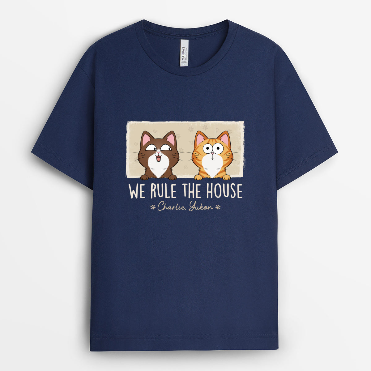 3013AUK2 we rule the house funny cat t shirt  custom present ideas