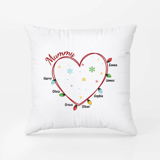 3017PUK2 grandma floral heart christmas  customised pillow for grandma