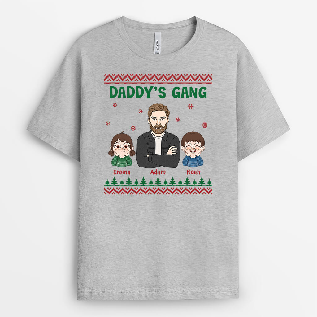 Personalised Christmas Grandad's Gang T-Shirt