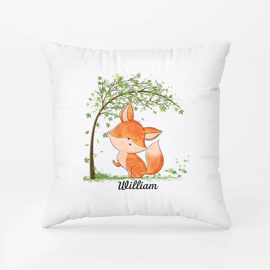 3042PUK2 fox name pillow  personalised gifts for kids