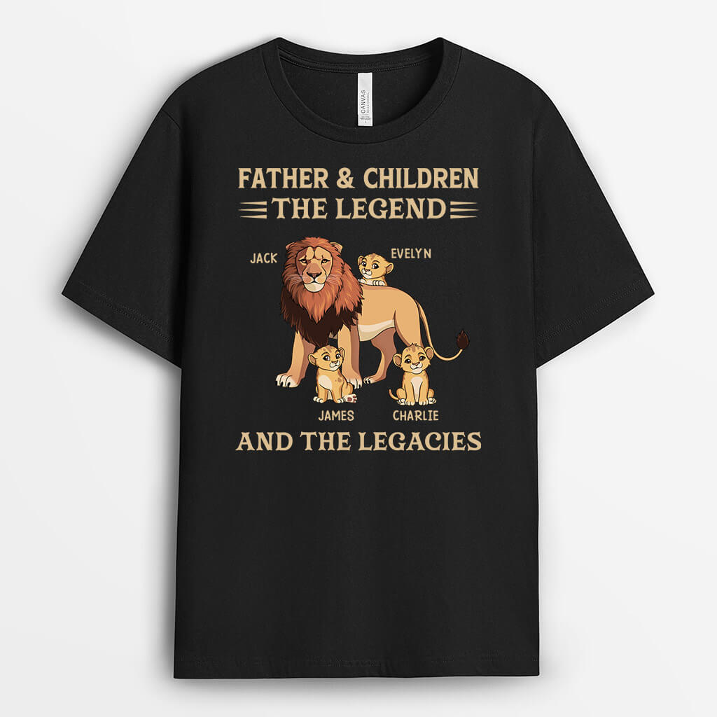 Personalised Grandad & Grandchild, The Legend and The Legacy Lion T-shirt