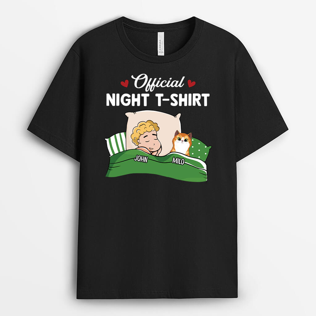 Personalised Official Night Cat T-shirt For Her