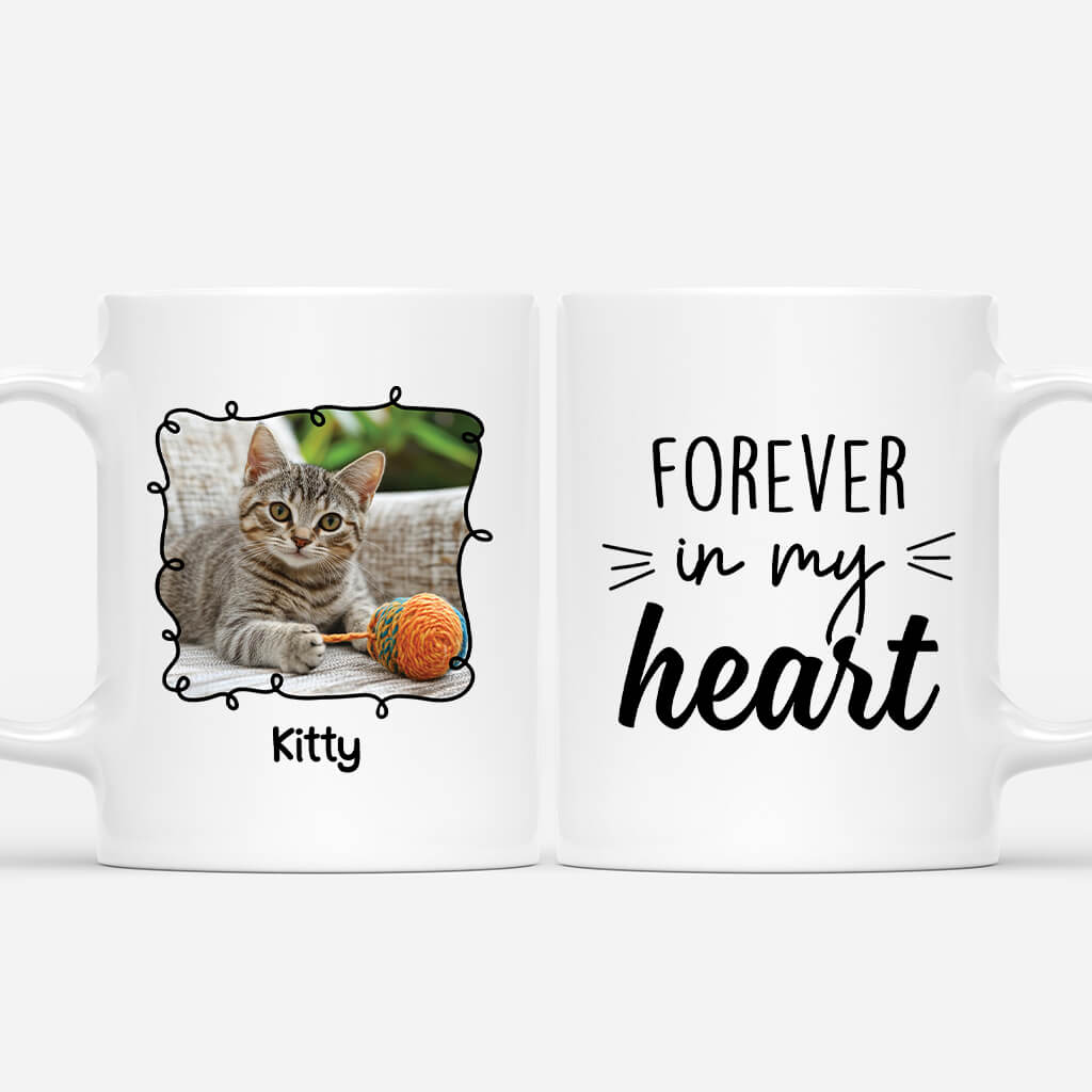 3084MUK1 forever in my heart cat mug  personalised presents for cat lovers