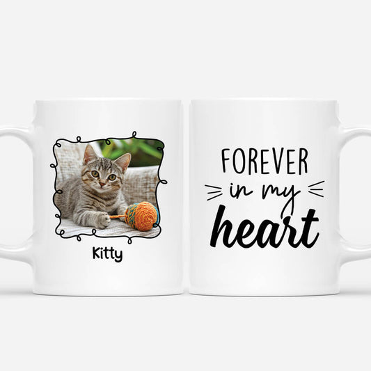 3084MUK1 forever in my heart cat mug  personalised presents for cat lovers