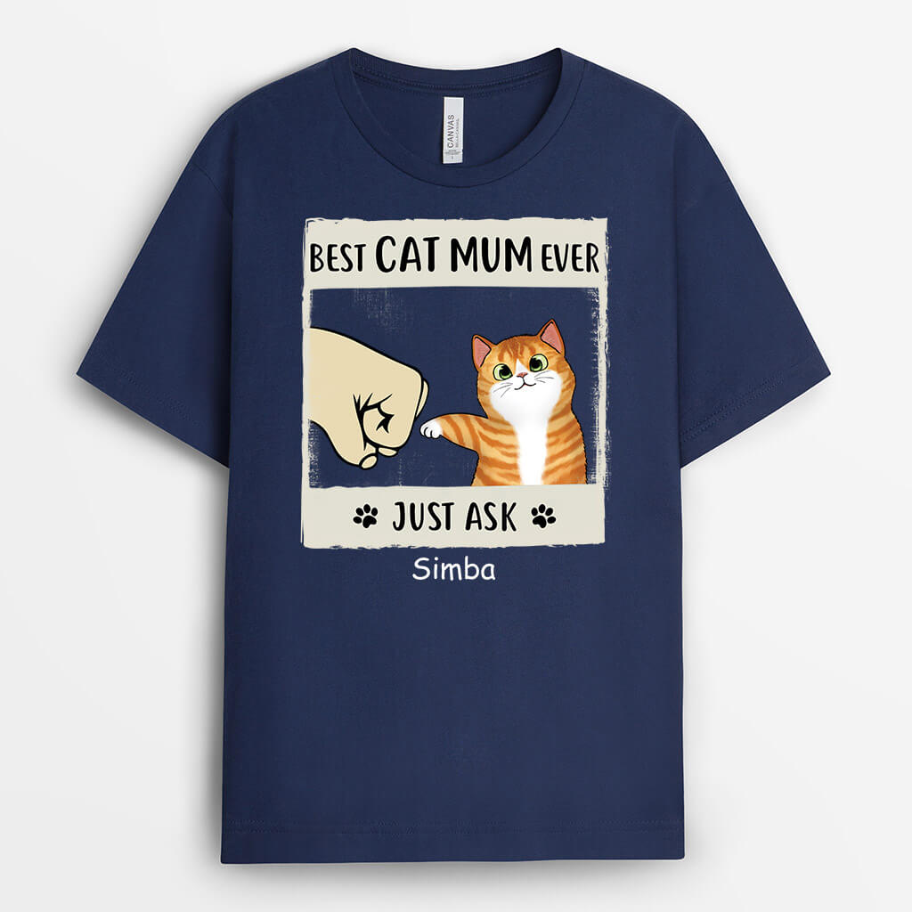 Personalised Best Cat Dad Ever Just Ask Cute T-shirt