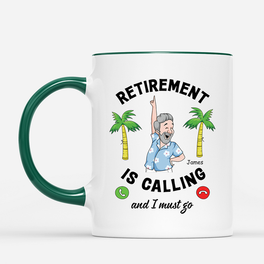 3138MUS2 personalized retirement mugs retirement is calling and i must go 3138M