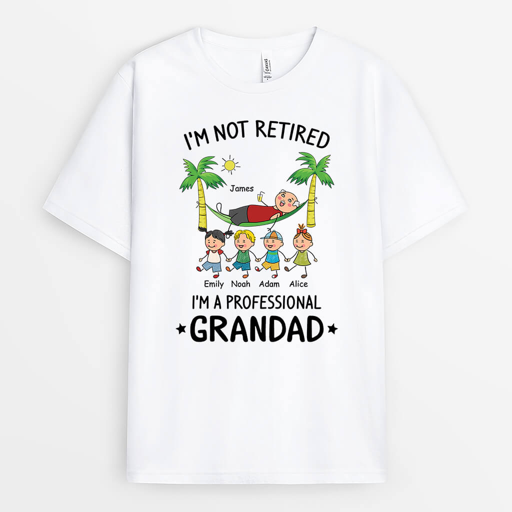 3139AUK1 im not retired im a professional grandad  customised t shirts for grandad