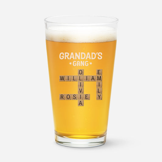 3142IUK2 personalized beer glass crossword gifts for dad 3142IKL5B