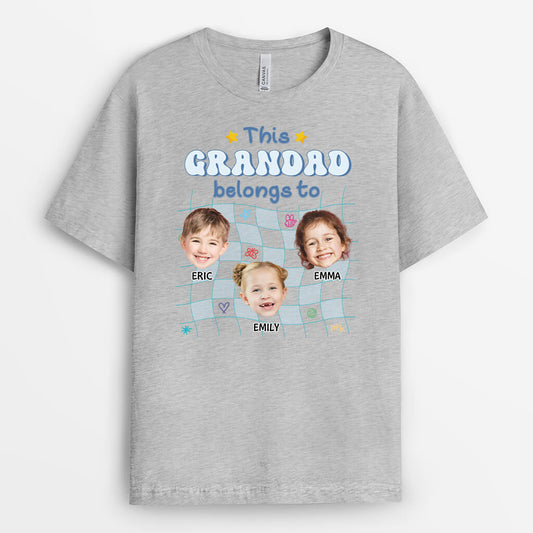 3147AUK2 this grandma mummy belongs to  personalised cute face t shirt for grandma mummy