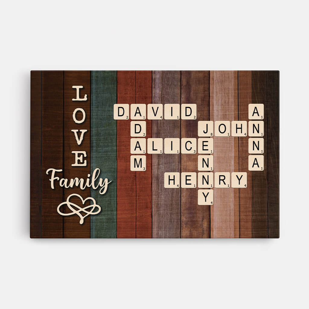 Personalised Love Family Puzzle Canvas For Parents