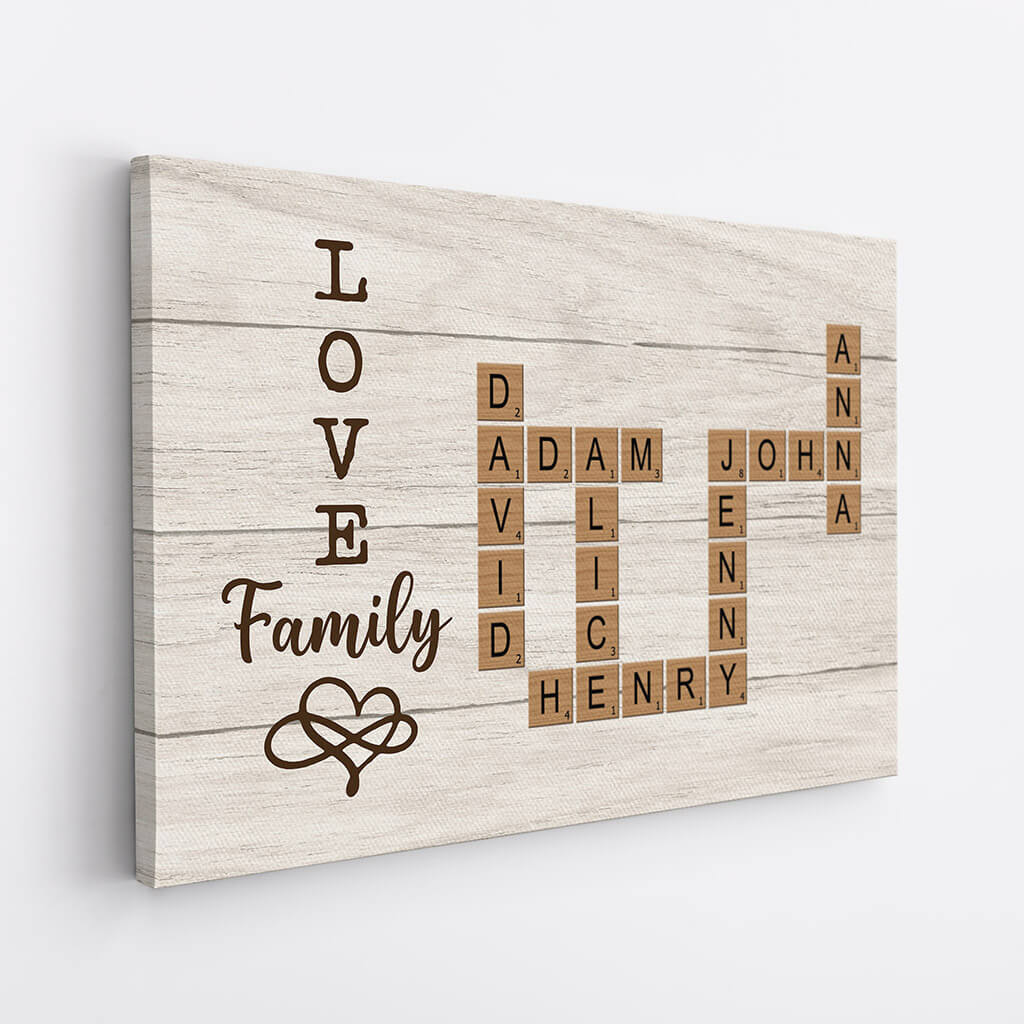 Personalised Love Family Puzzle Canvas For Parents