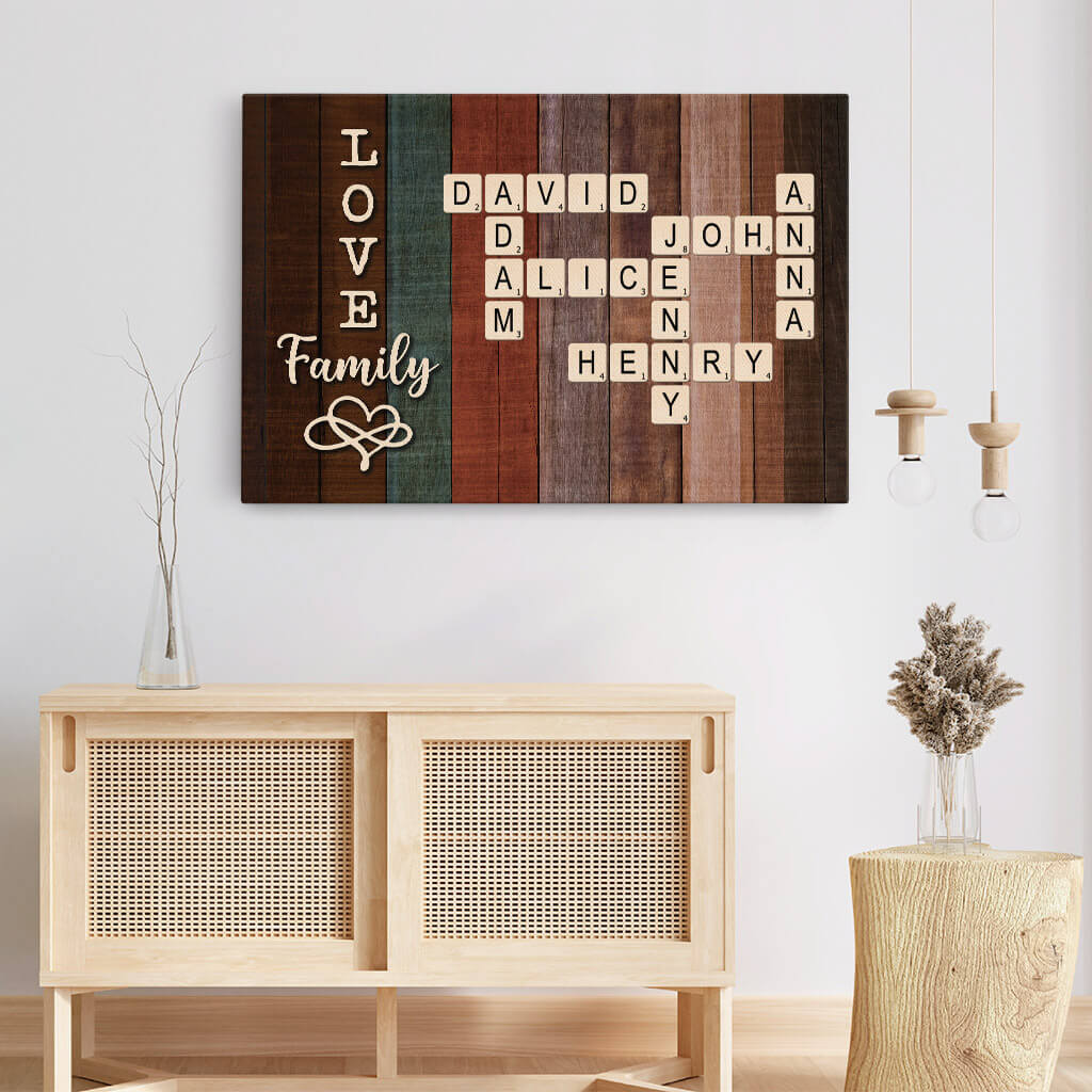 Personalised Love Family Puzzle Canvas For Parents