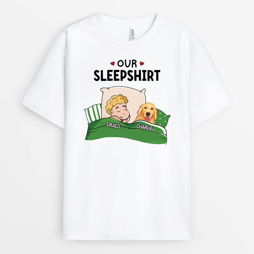 Personalised Our Sleepshirt, Woman And Dog T-shirt