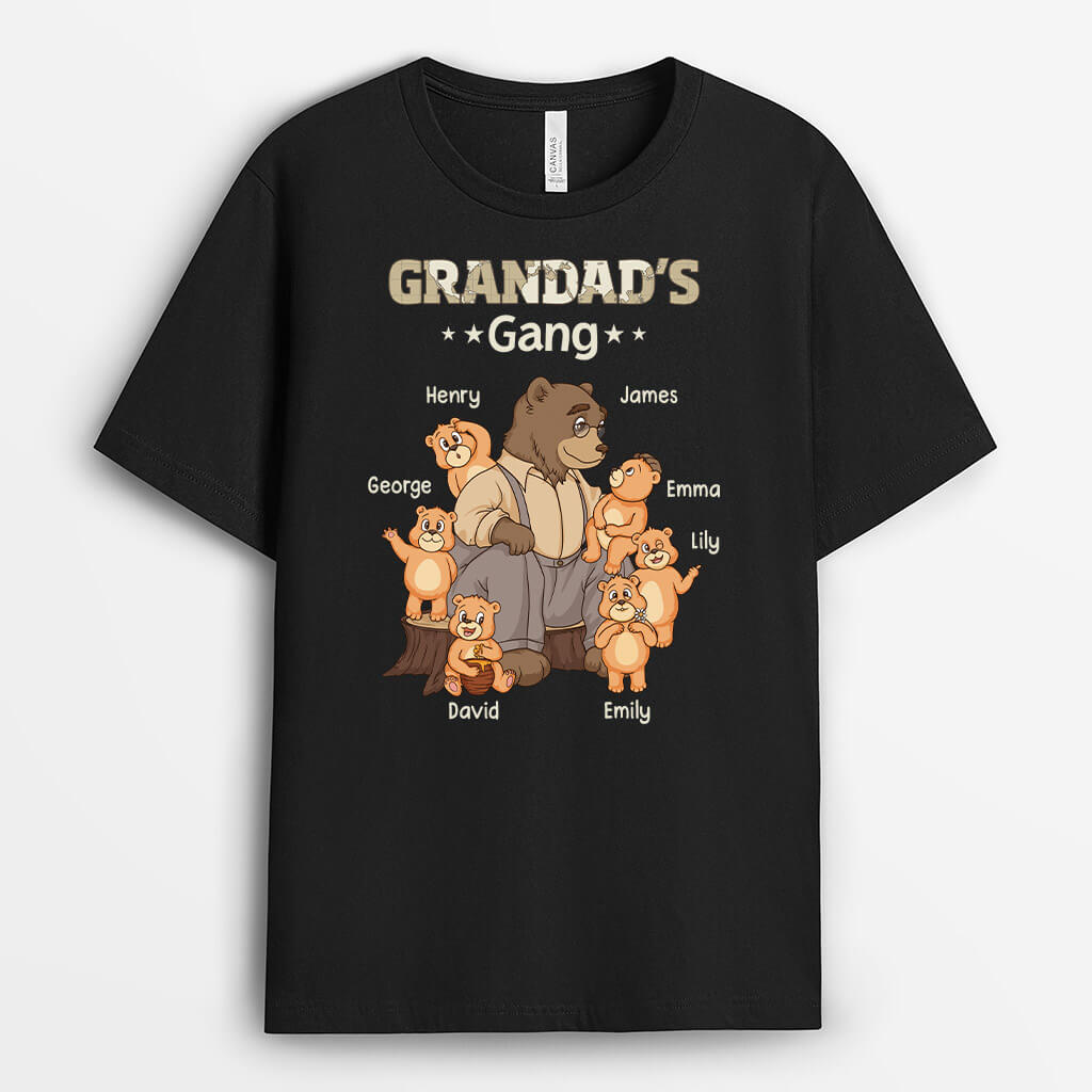 Personalised Grandad's Gang Bear T-shirt