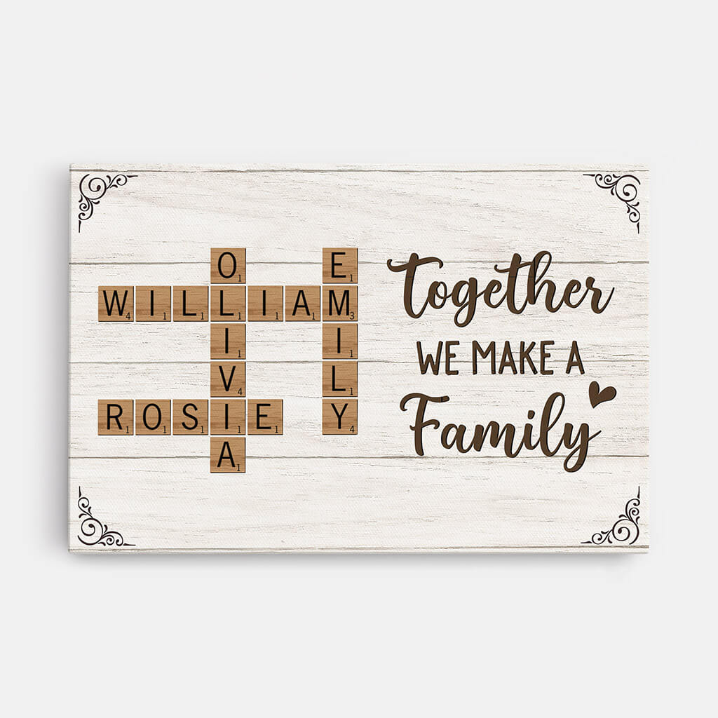 Personalised Together We Make A Family Puzzle Canvas