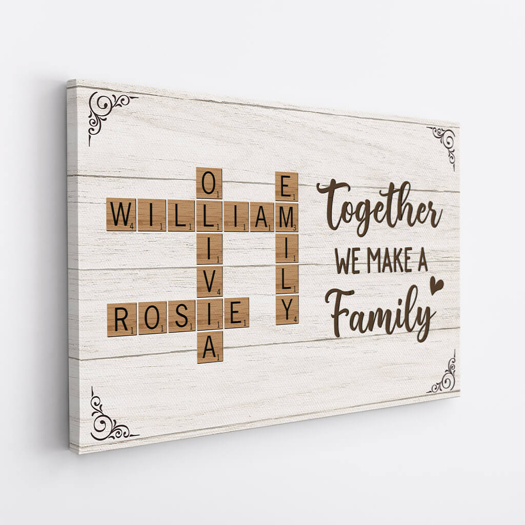 Personalised Together We Make A Family Puzzle Canvas