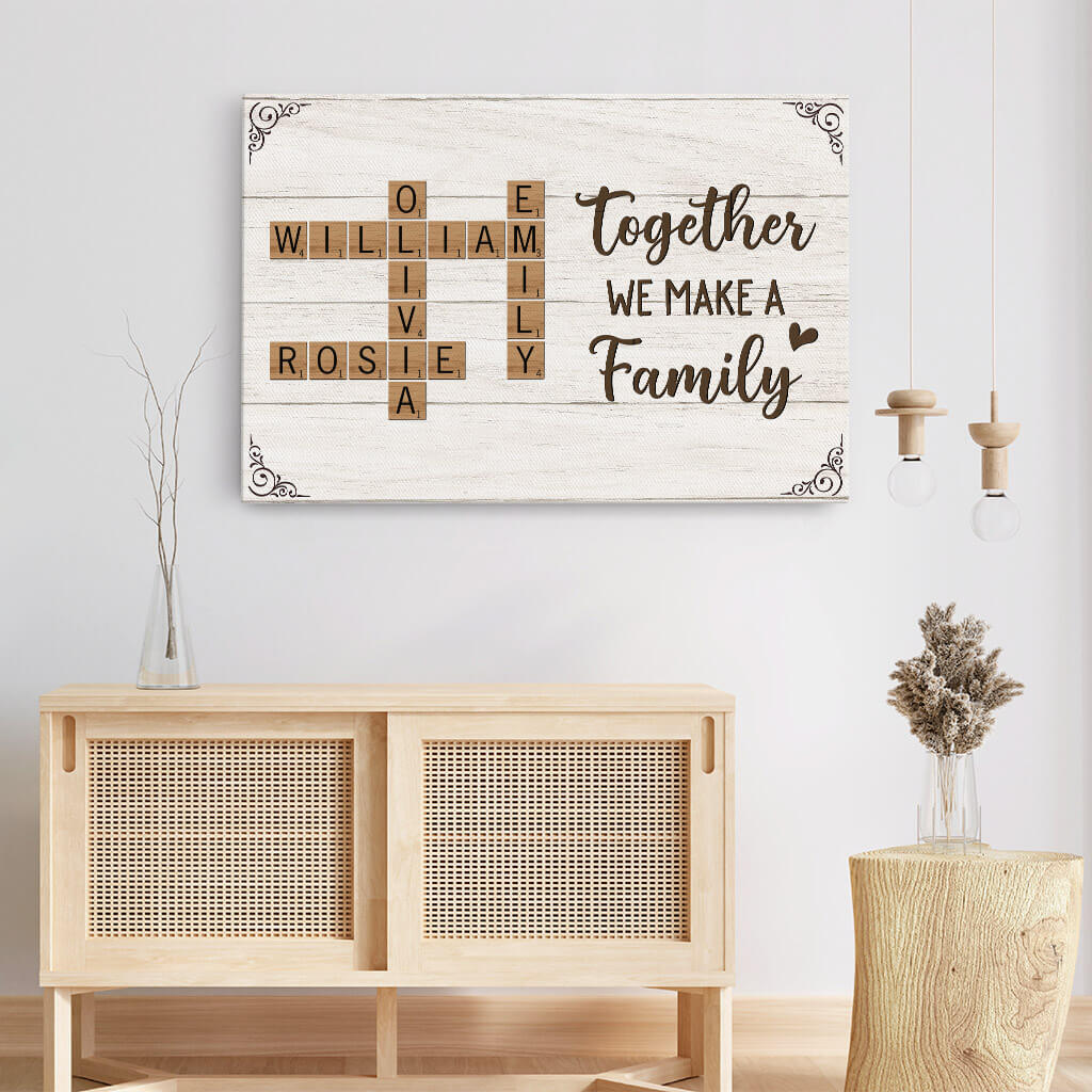 Personalised Together We Make A Family Puzzle Canvas