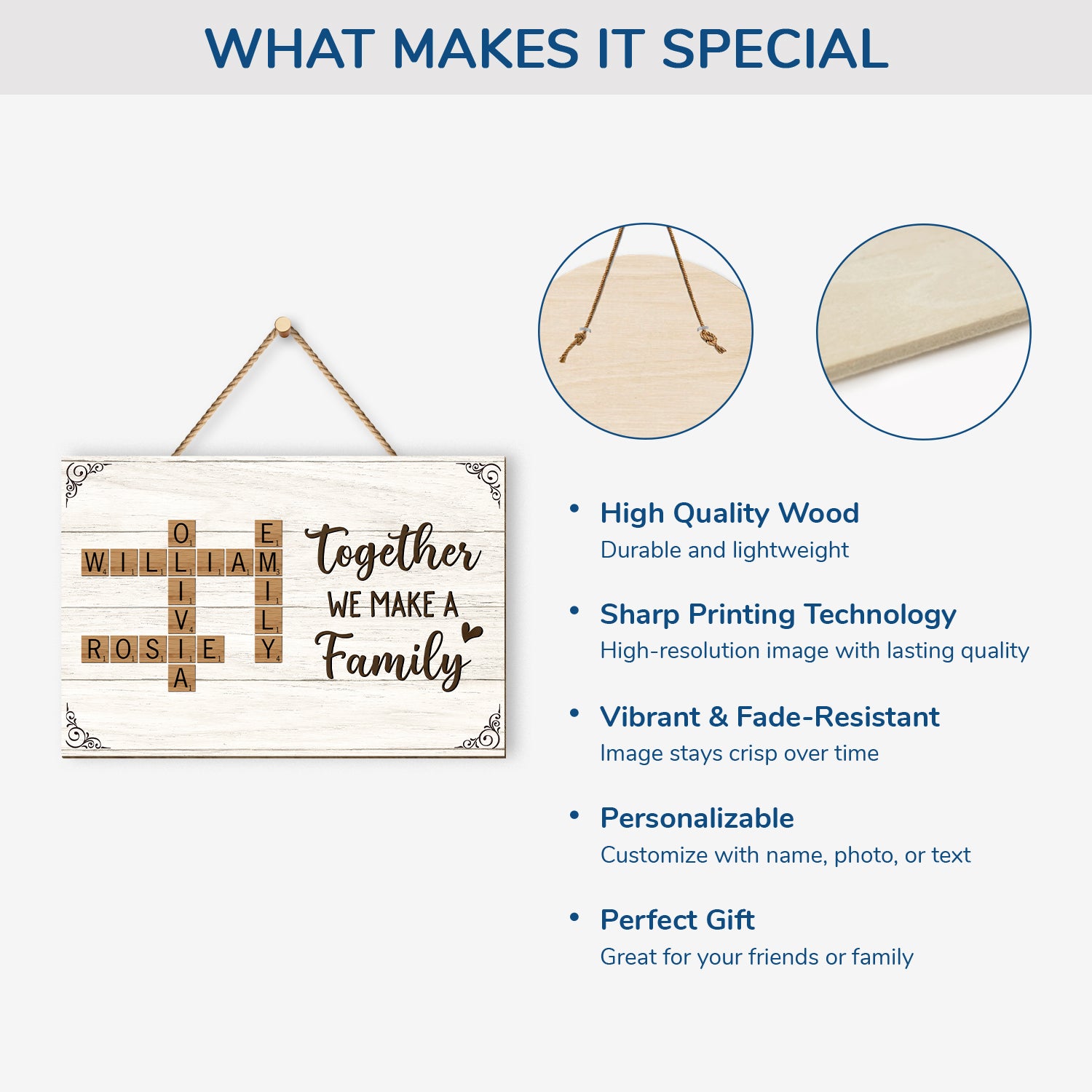 3221QUK4 personalised family crossword puzzle art wooden sign for family 3221q6f5i