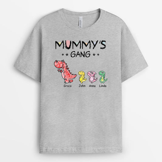 3229AUK2 grandads gang dinosaur t shirt  personalised presents for grandad