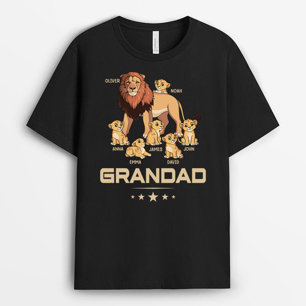 Personalised Grandad And Grandkid Lions T-shirt