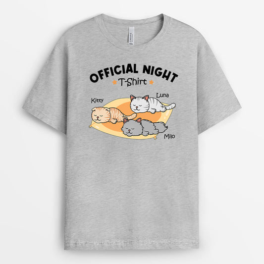 3241AUK2 official night t shirt  personalised gifts for cat owners