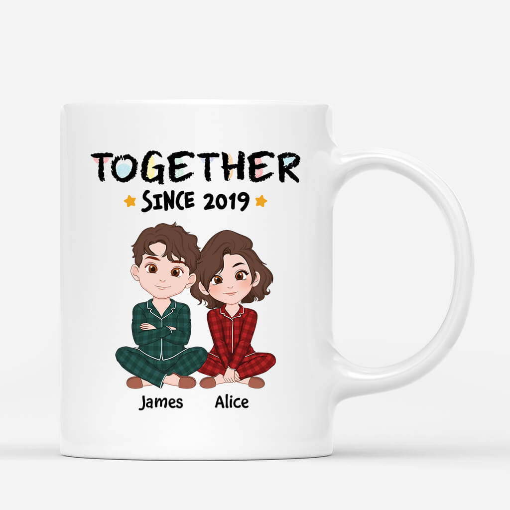 3269MUK1 pastel together since mug  personalised gifts for couples