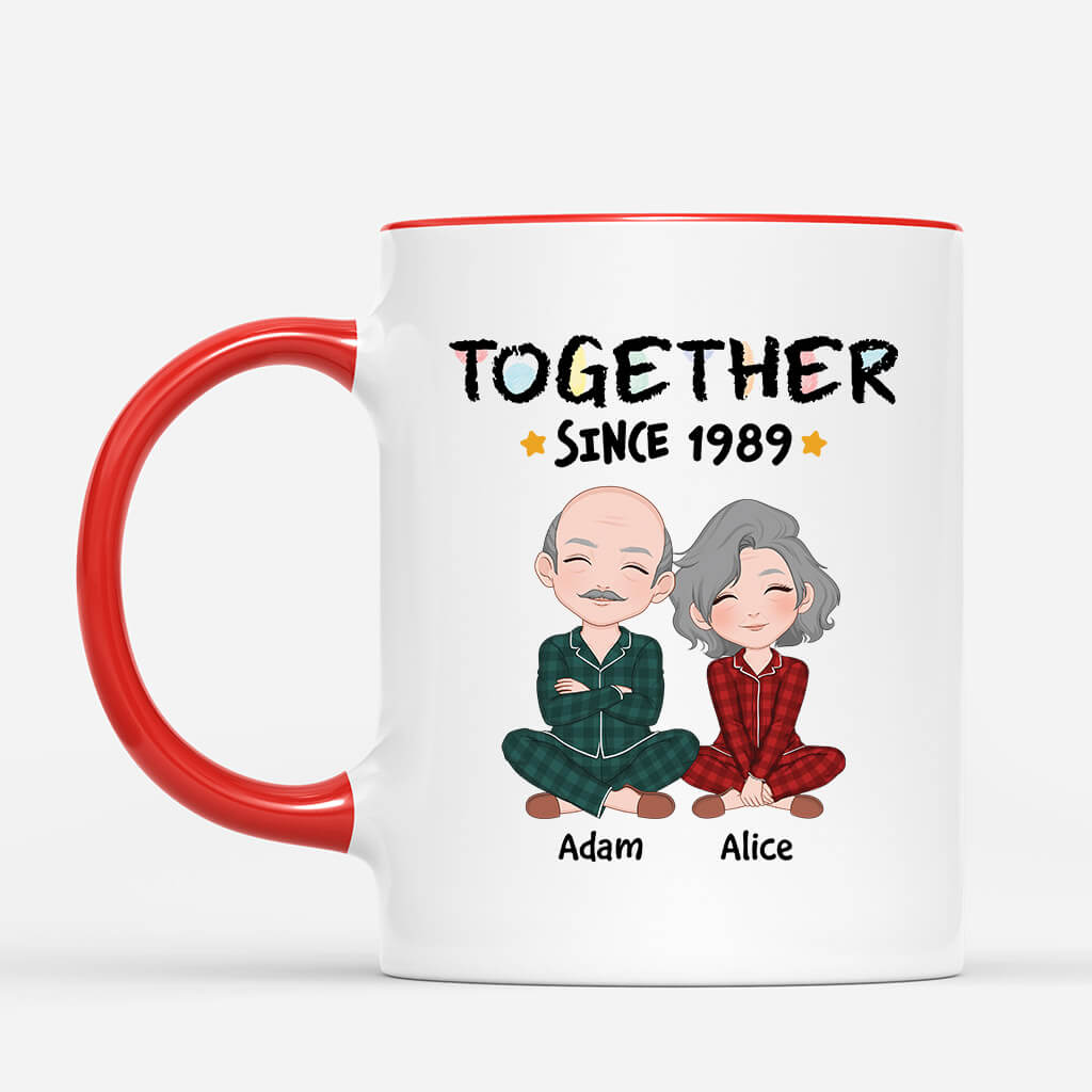 3269MUK2 pastel together since mug  personalised gifts for couples