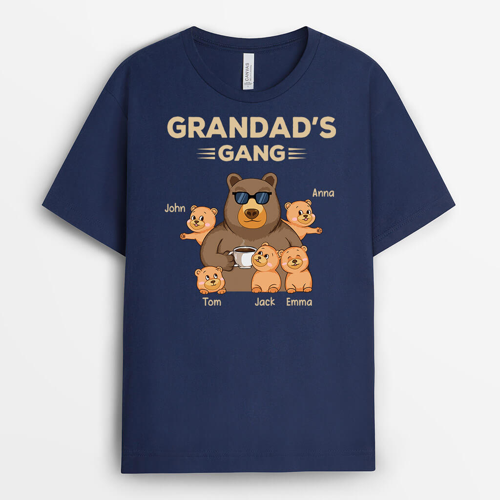 Personalised Cool Bear Grandad's Gang T-Shirt