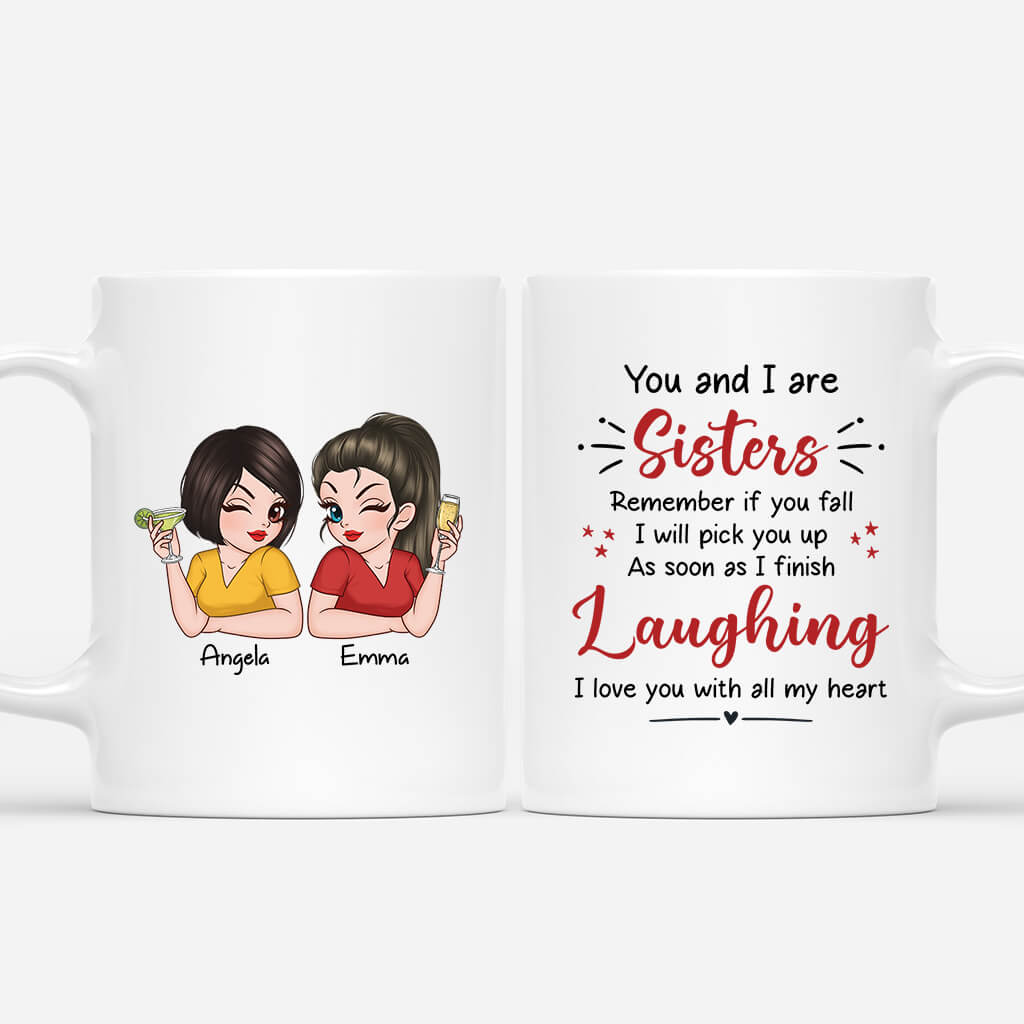 Personalised You and I Are Sisters Mug For Siblings