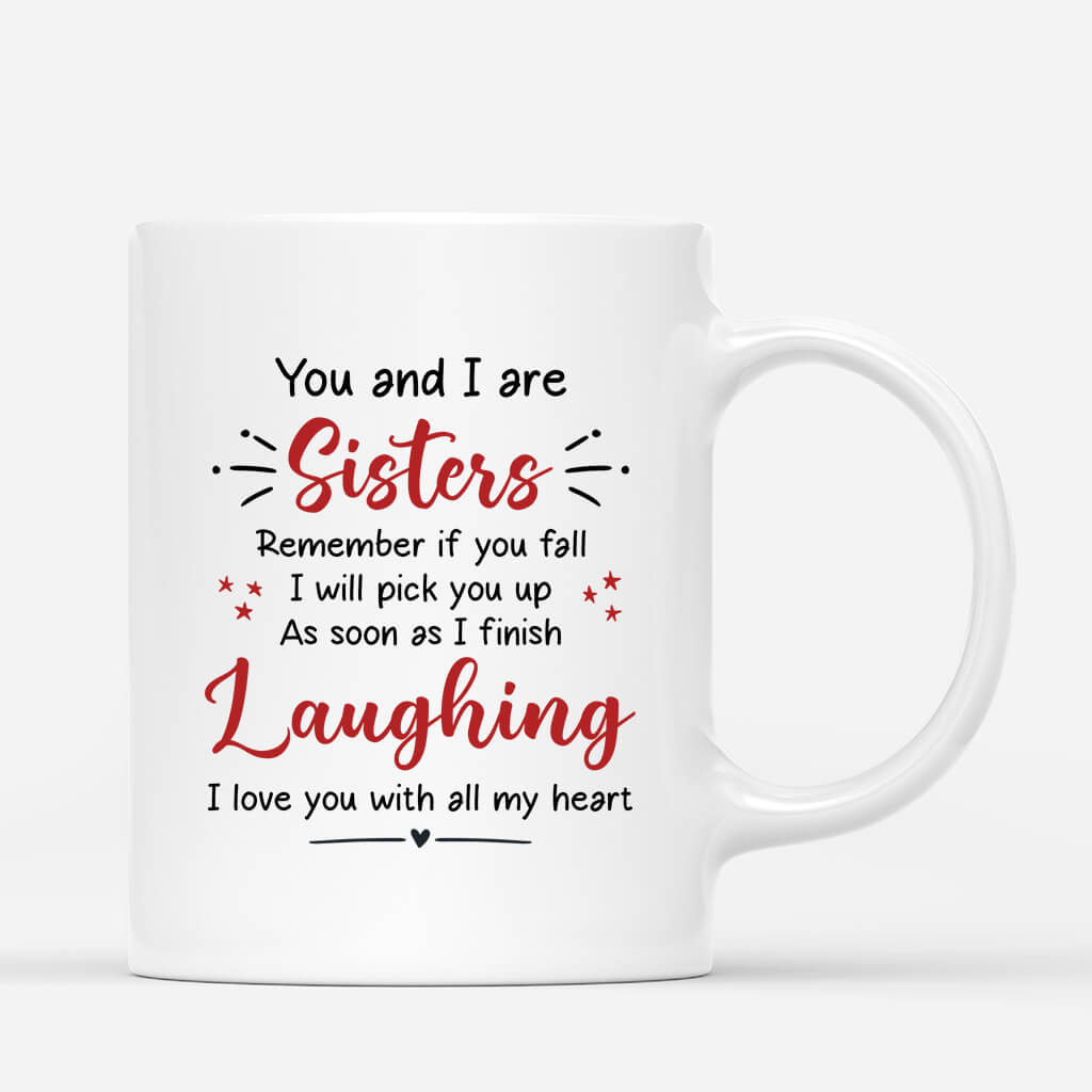 Personalised You and I Are Sisters Mug For Siblings