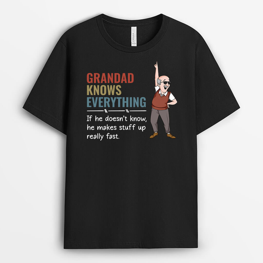 Personalised Grandad Knows Everythings T-Shirt