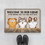 3301DUK1 welcome to our house doormat  personalised gifts for cat lovers