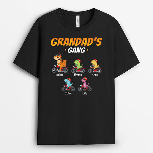 3306AUK1 cool dinorsaus grandads gang t shirt  personalised gifts for grandad