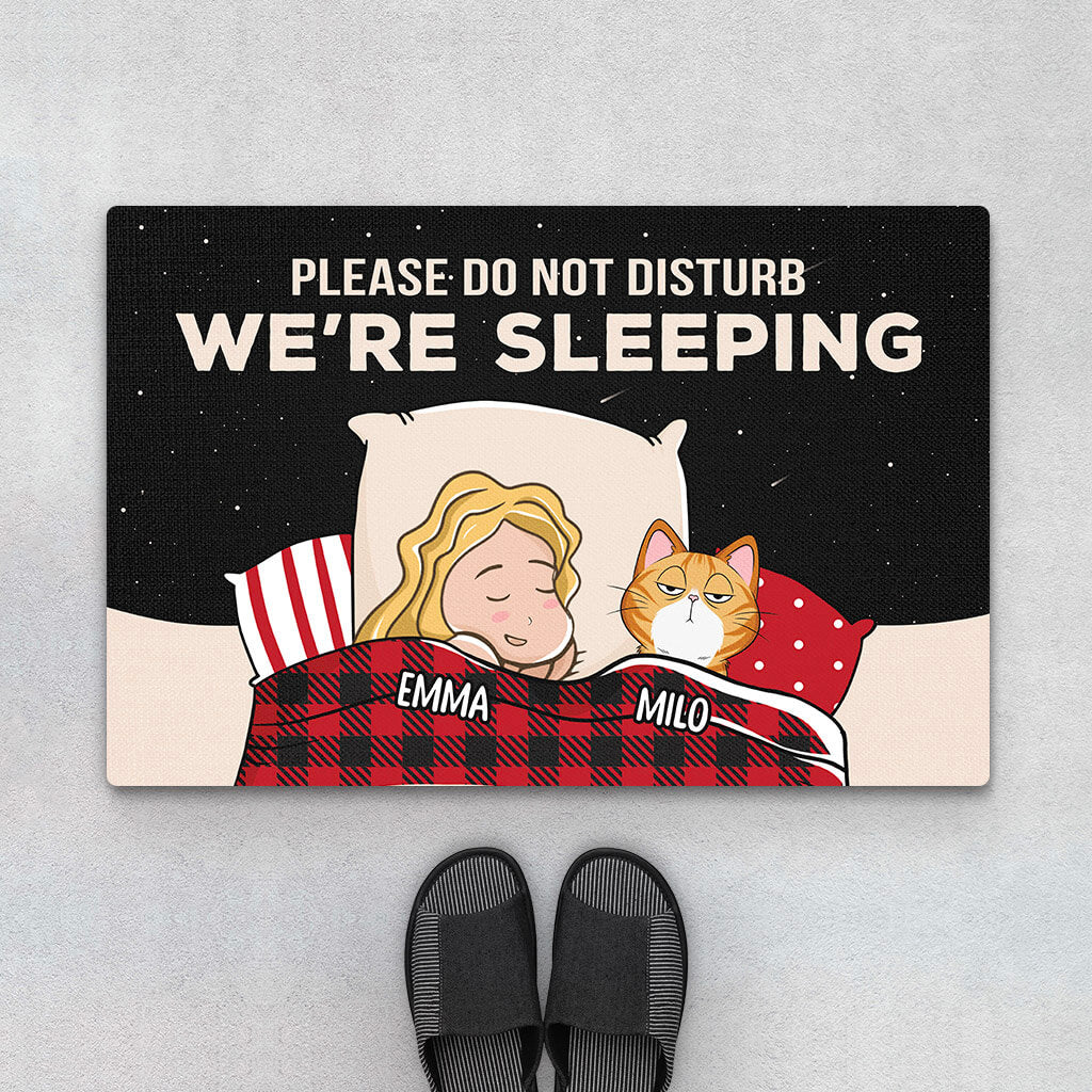 3311DUK1 please do not disturb doormat  personalised gifts for cat lovers